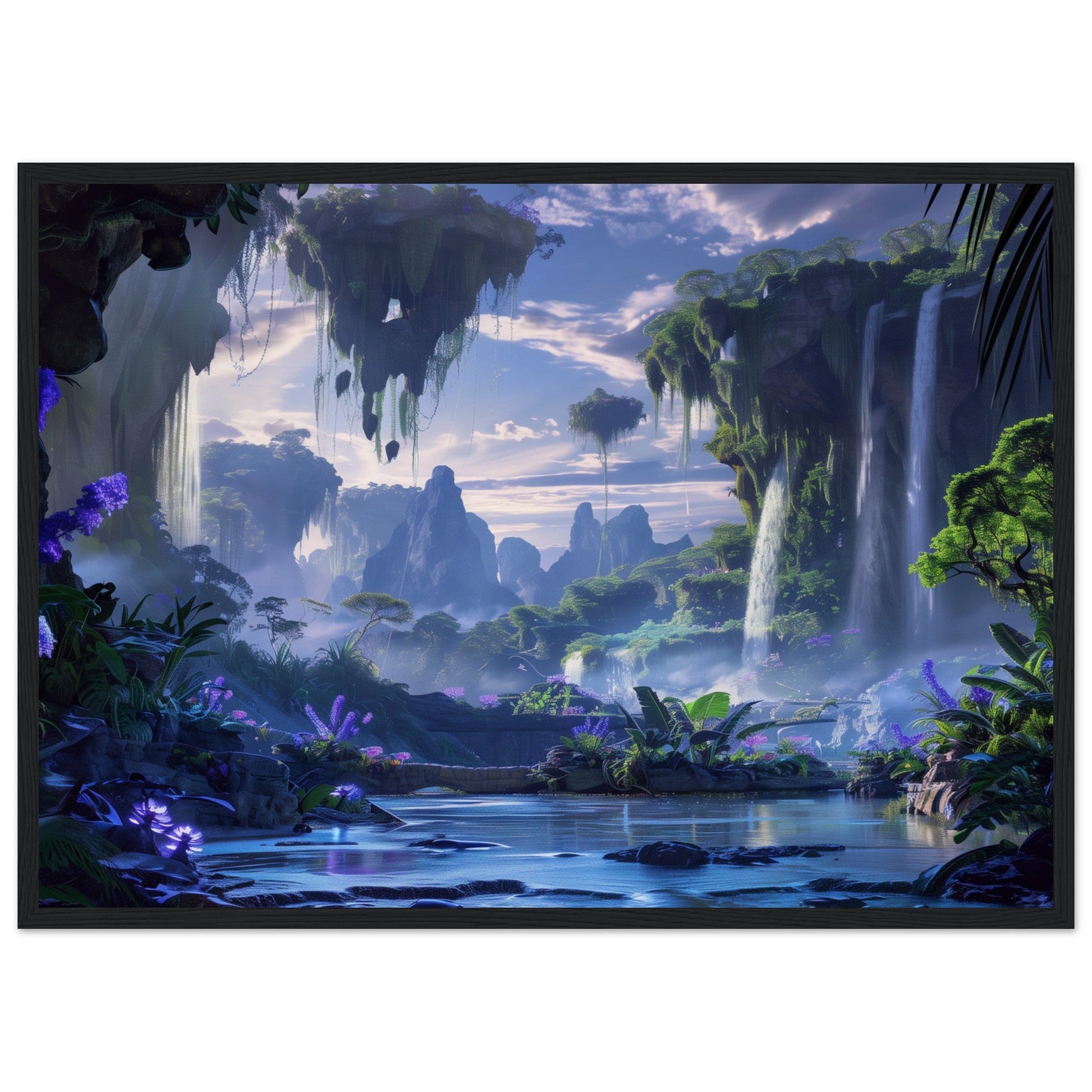 Poster Paysage Panoramique ( 50x70-cm-Bois-noir)