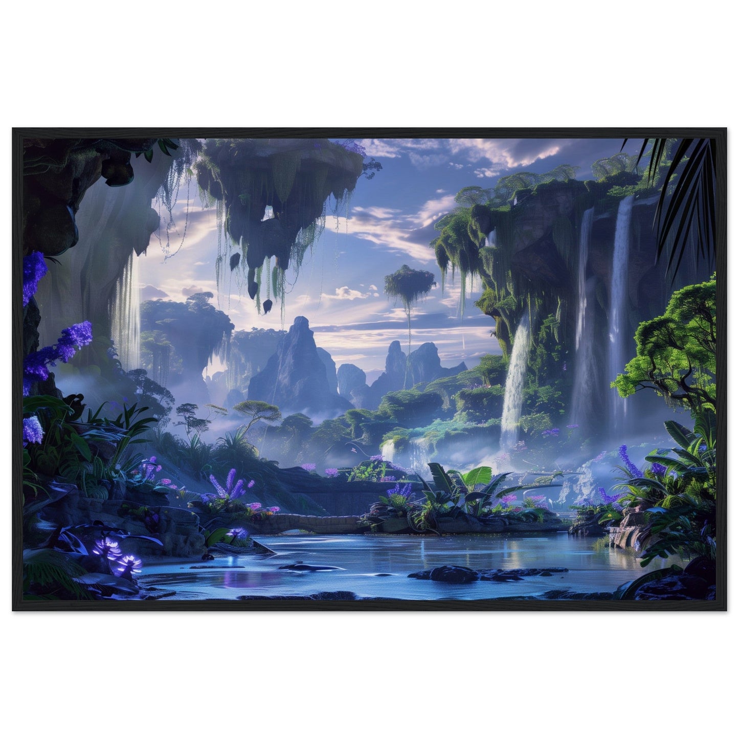 Poster Paysage Panoramique ( 60x90-cm-Bois-noir)