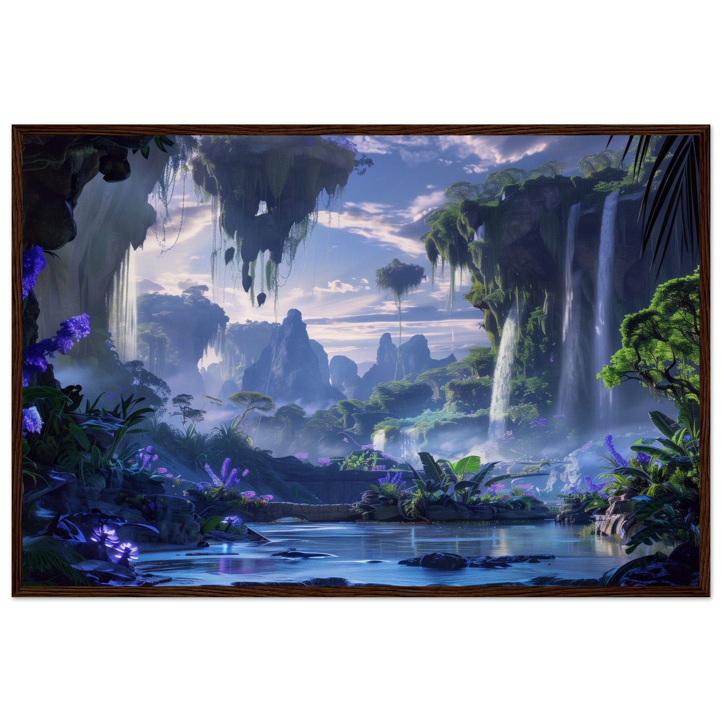 Poster Paysage Panoramique ( 60x90-cm-Bois-foncé)