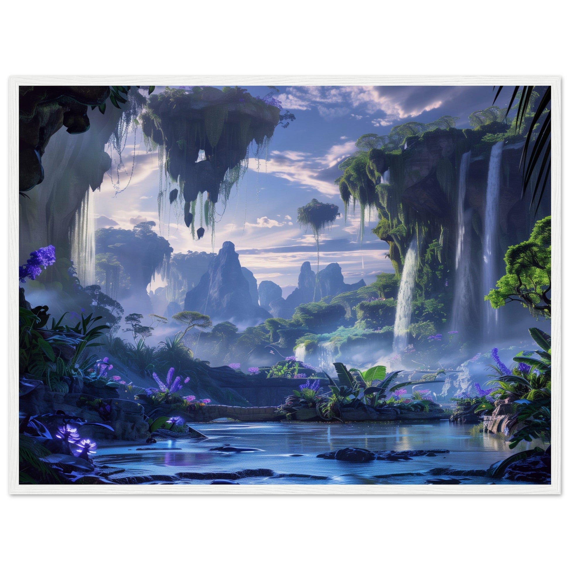 Poster Paysage Panoramique ( 60x80-cm-Bois-blanc)