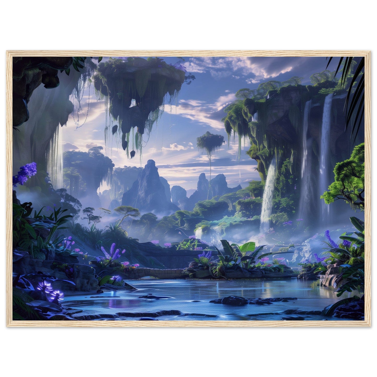 Poster Paysage Panoramique ( 60x80-cm-Bois-clair)