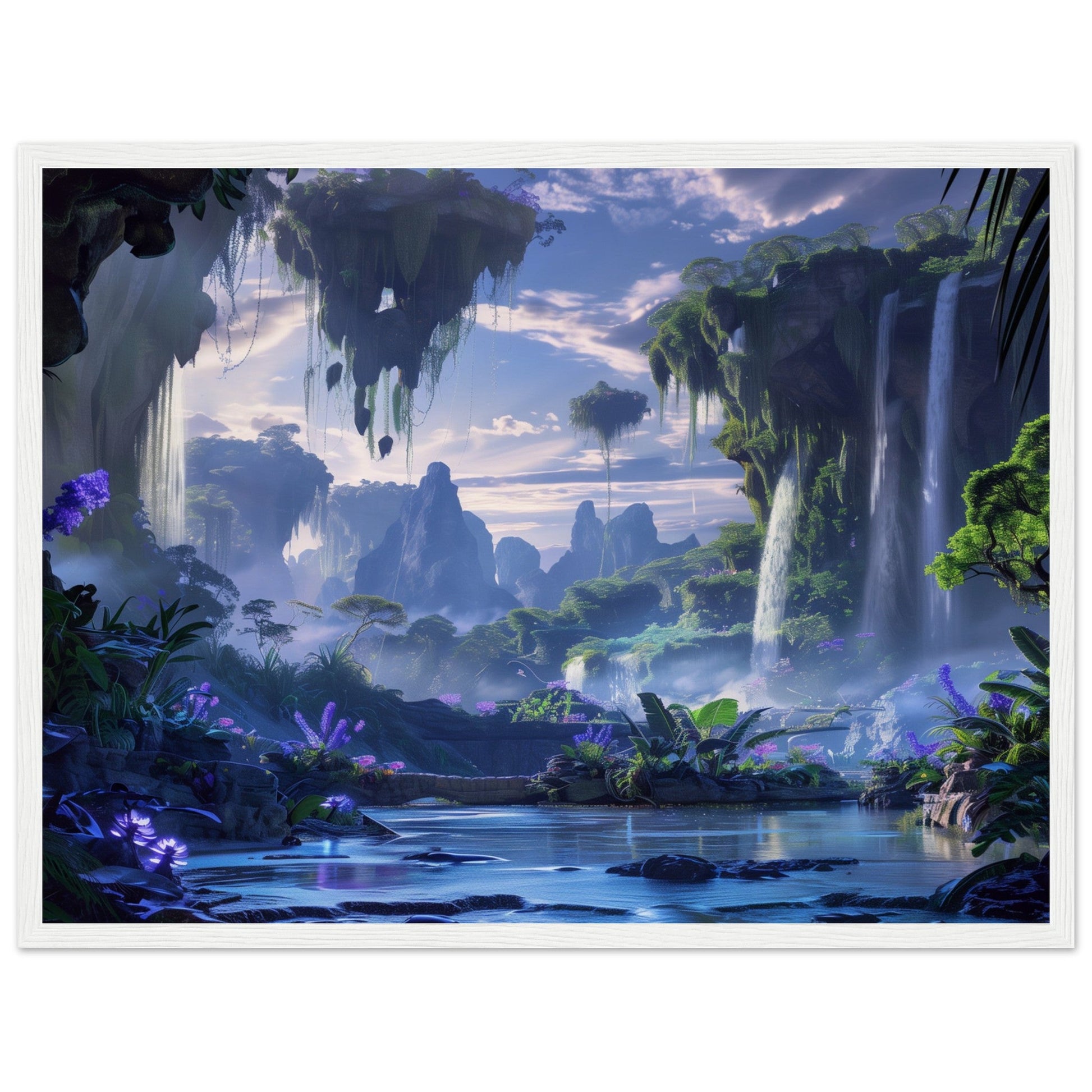 Poster Paysage Panoramique ( 45x60-cm-Bois-blanc)