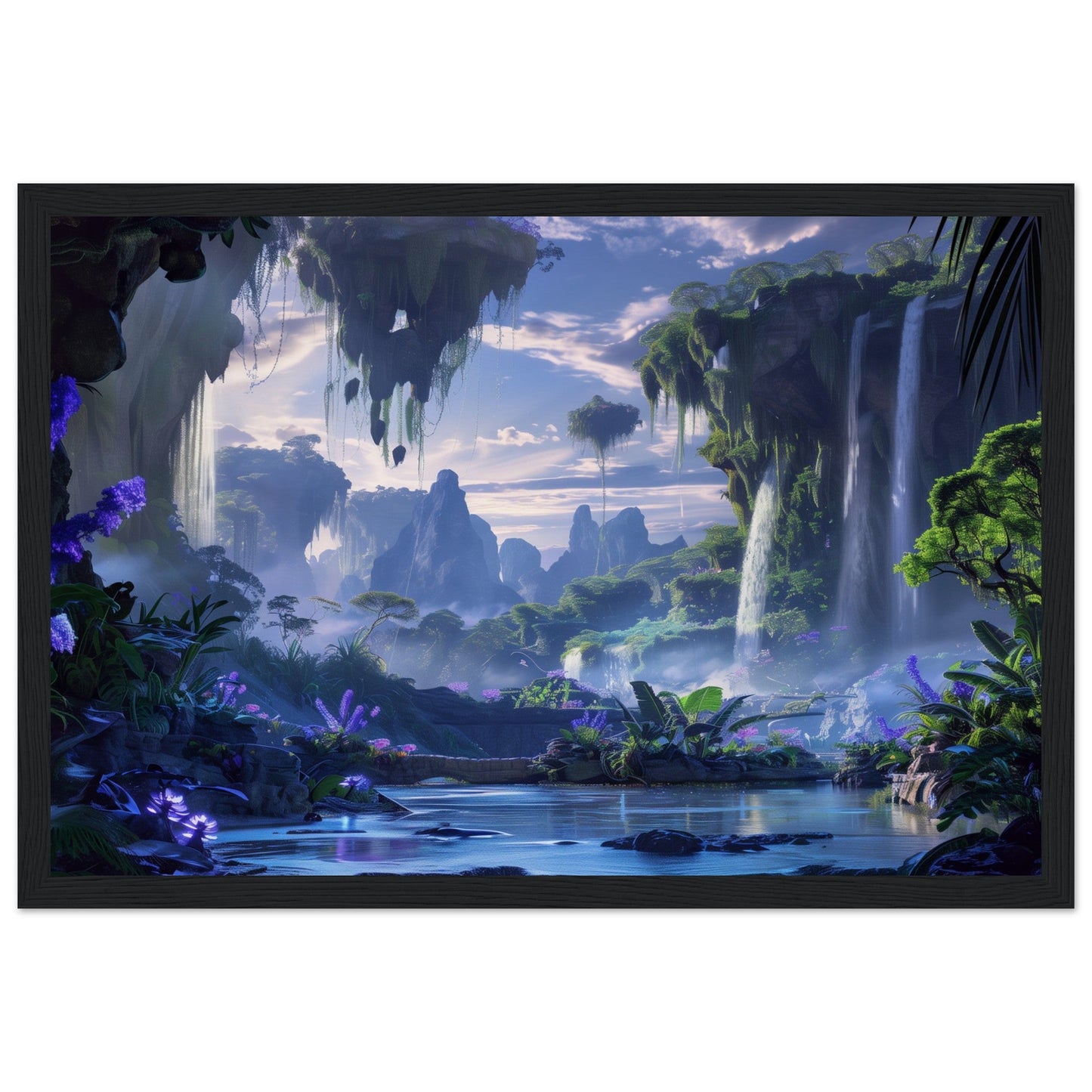 Poster Paysage Panoramique ( 30x45-cm-Bois-noir)