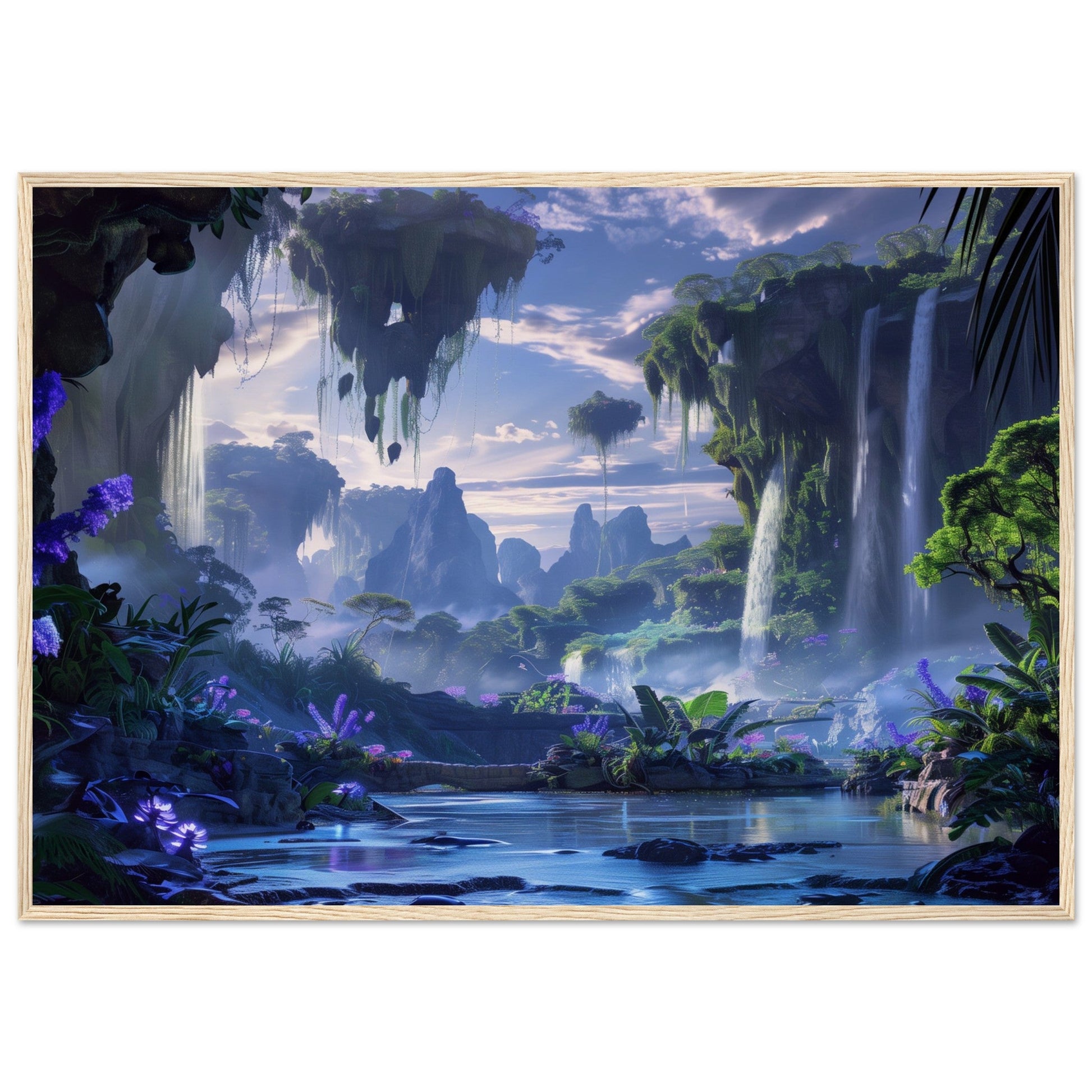 Poster Paysage Panoramique ( 70x100-cm-Bois-clair)