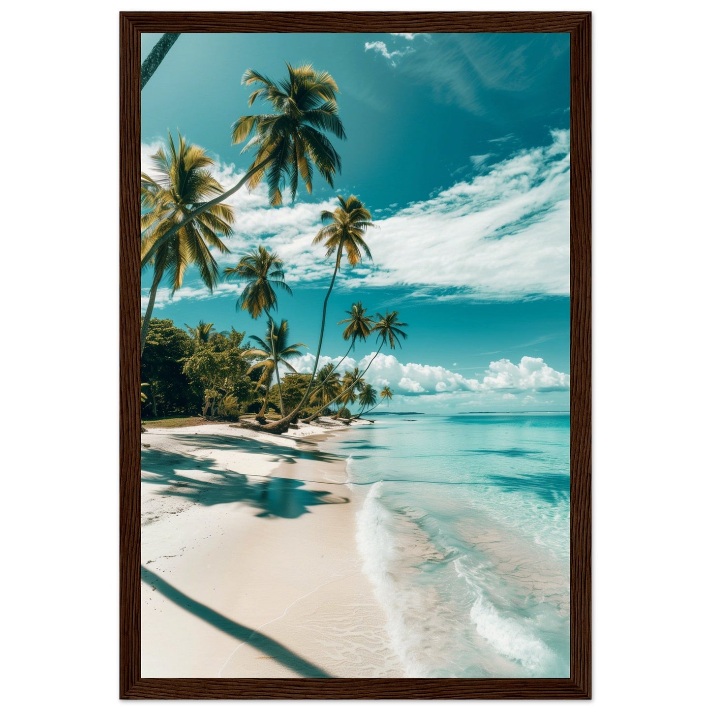 Poster Paysage Plage ( 30x45-cm-Bois-foncé)