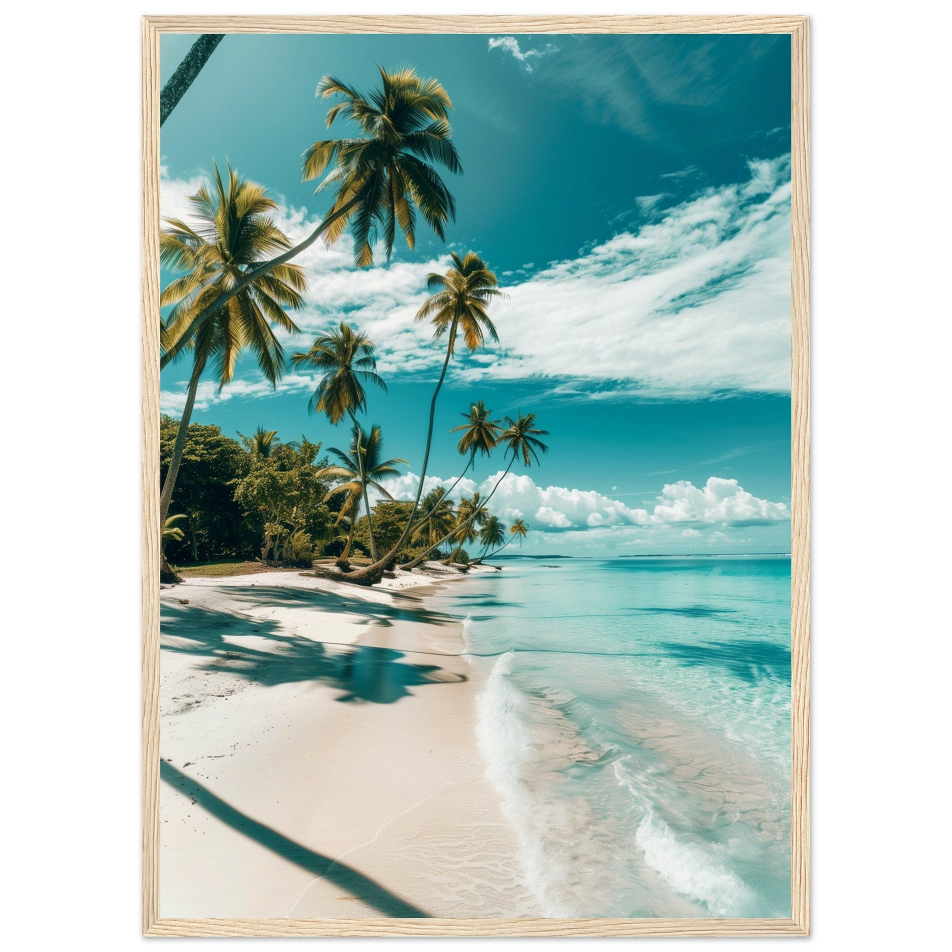 Poster Paysage Plage ( 50x70-cm-Bois-clair)