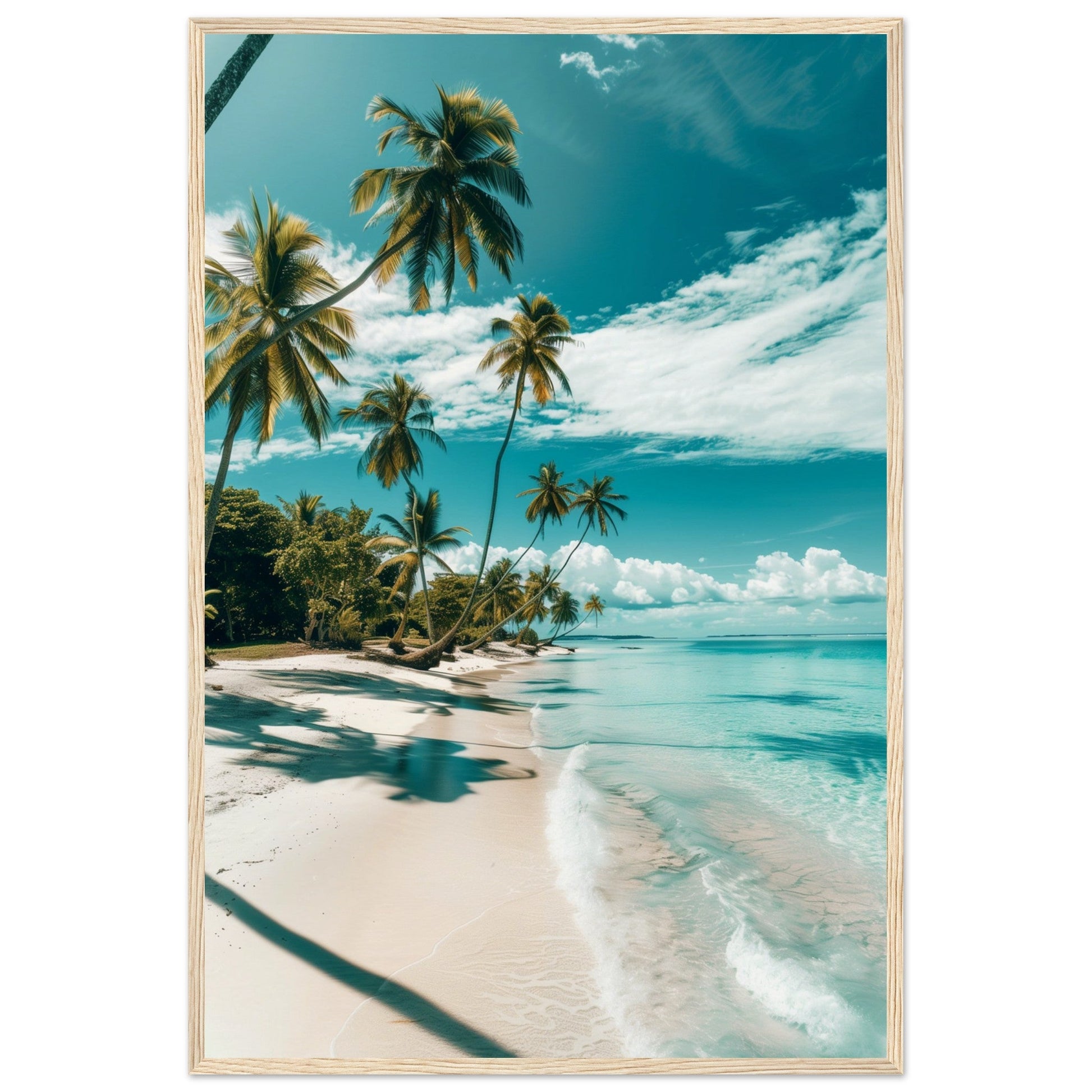 Poster Paysage Plage ( 60x90-cm-Bois-clair)