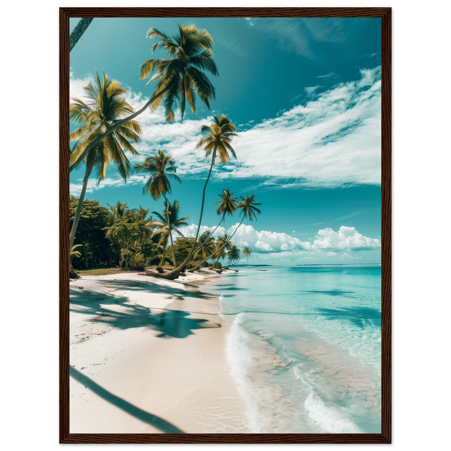 Poster Paysage Plage ( 45x60-cm-Bois-foncé)