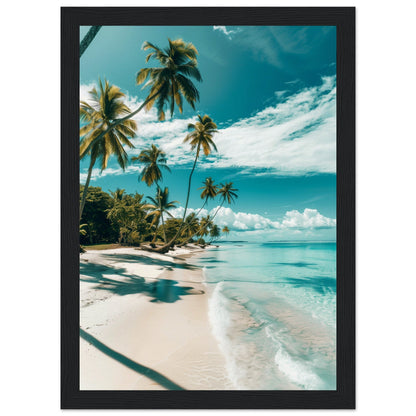 Poster Paysage Plage ( 21x29.7-cm-Bois-noir)