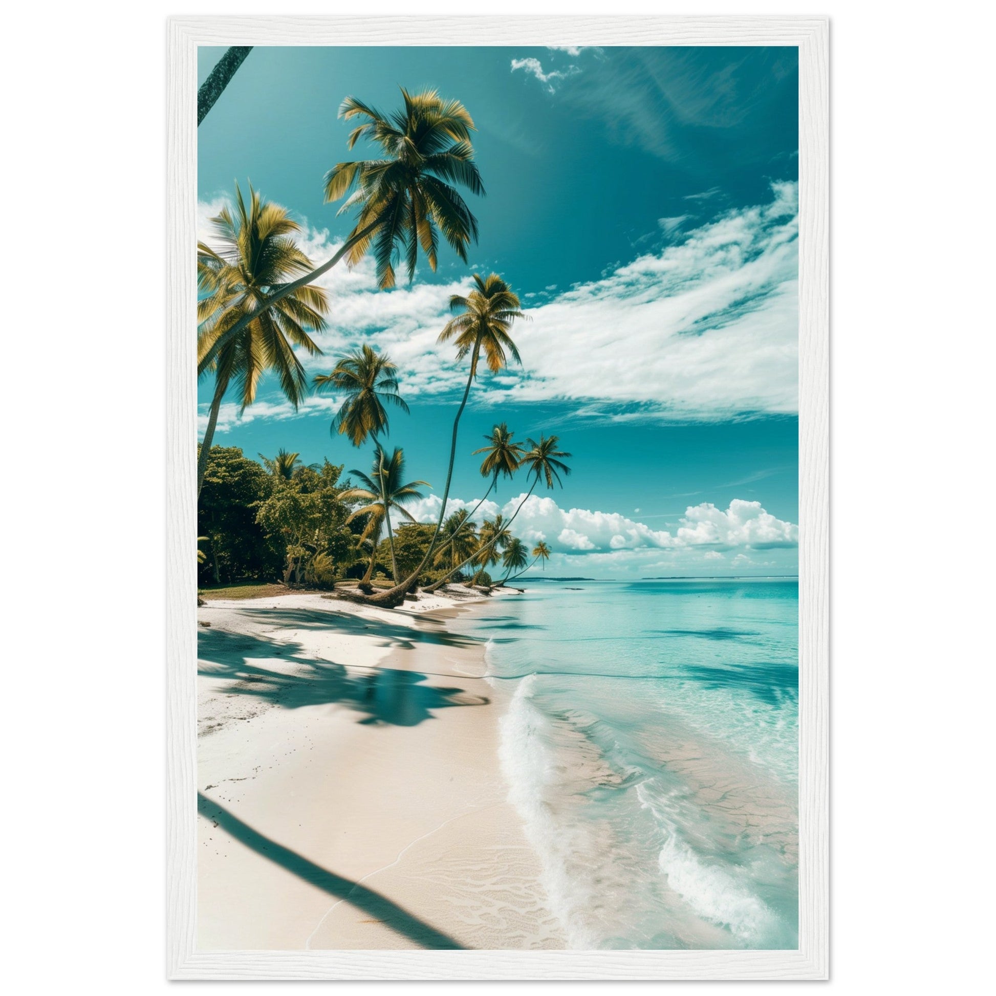 Poster Paysage Plage ( 30x45-cm-Bois-blanc)