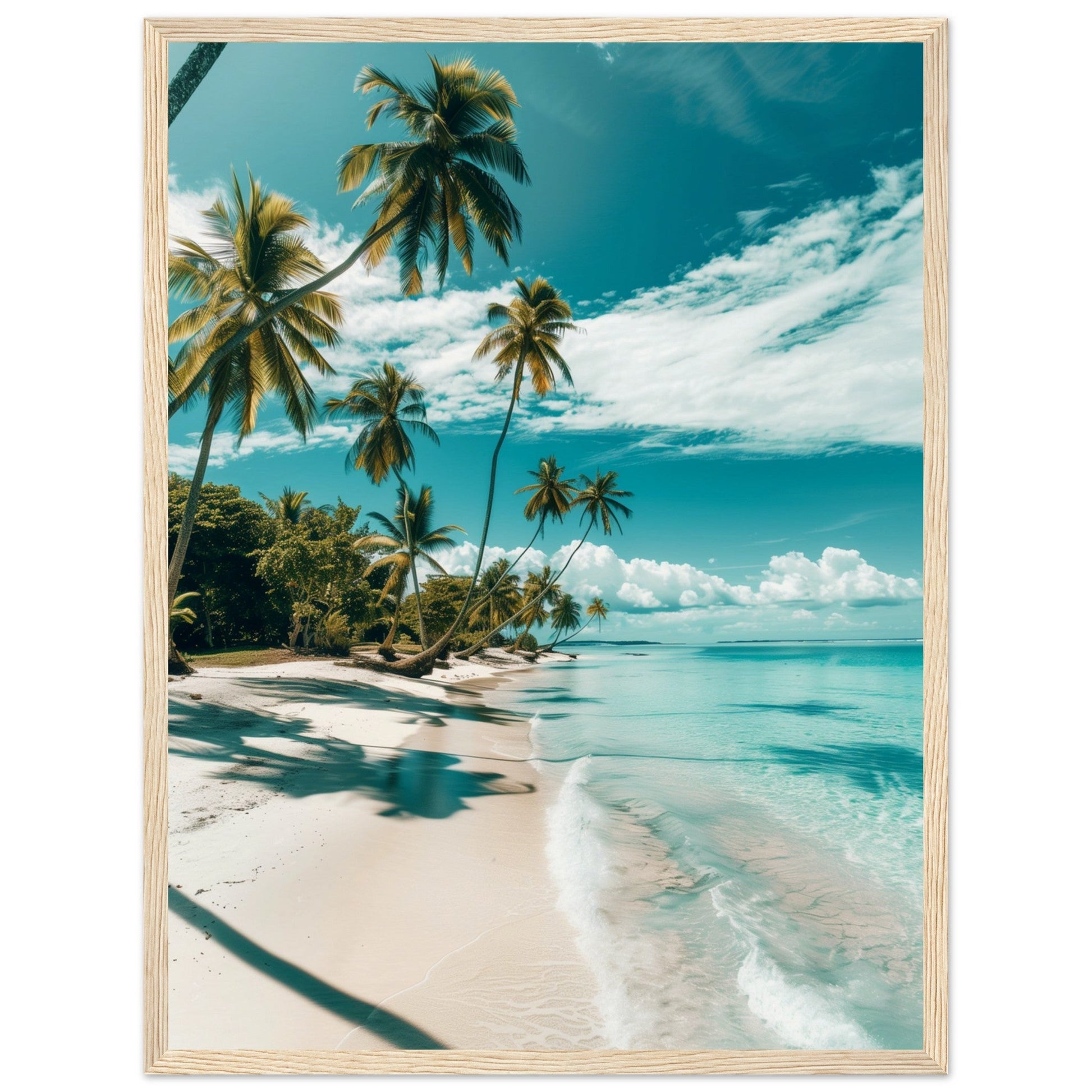 Poster Paysage Plage ( 45x60-cm-Bois-clair)