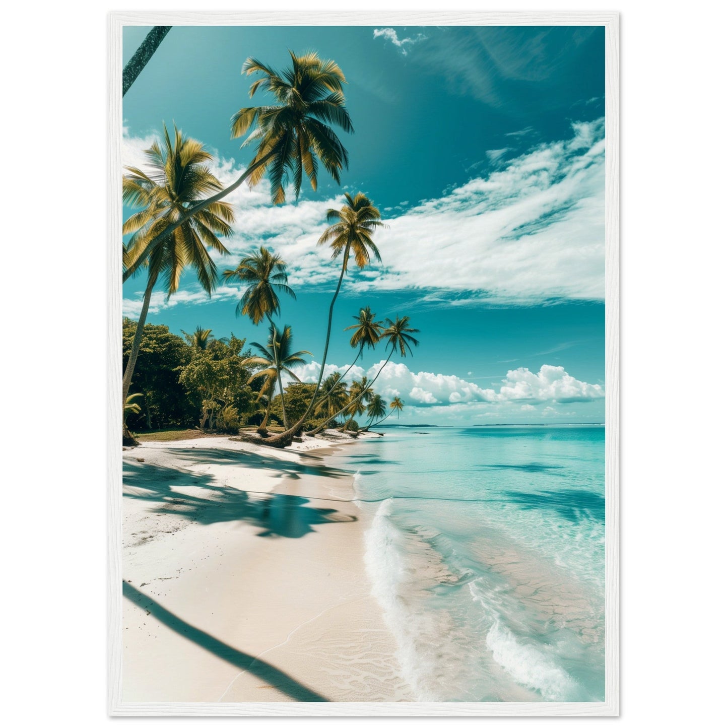 Poster Paysage Plage ( 50x70-cm-Bois-blanc)