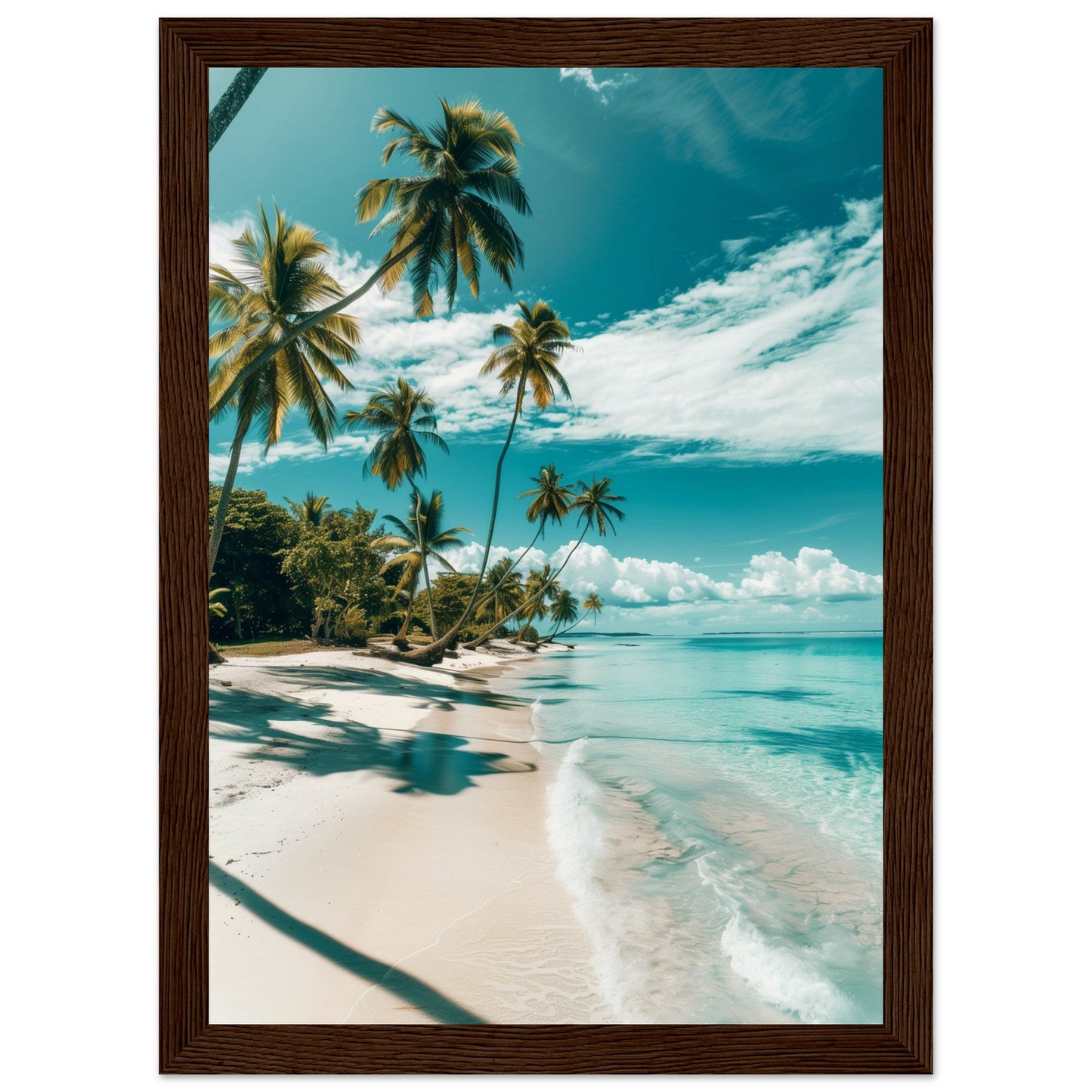 Poster Paysage Plage ( 21x29.7-cm-Bois-foncé)