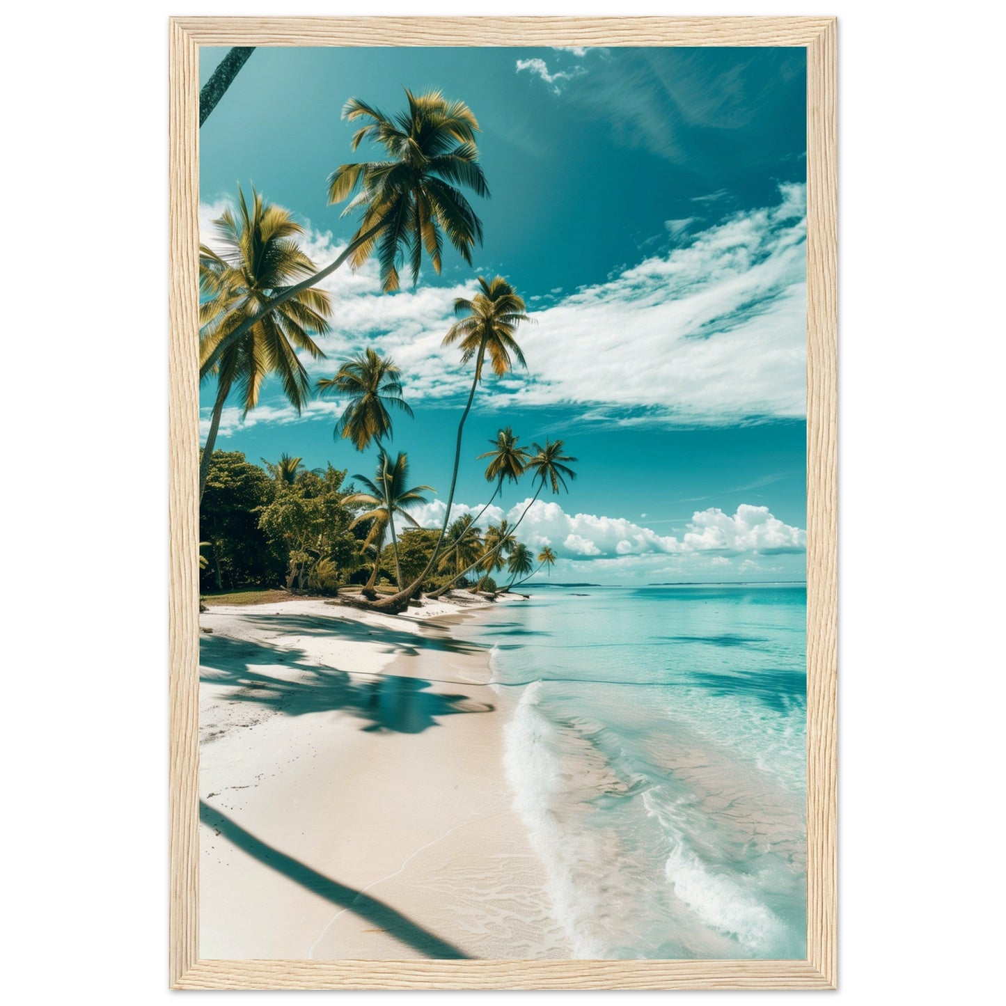 Poster Paysage Plage ( 30x45-cm-Bois-clair)