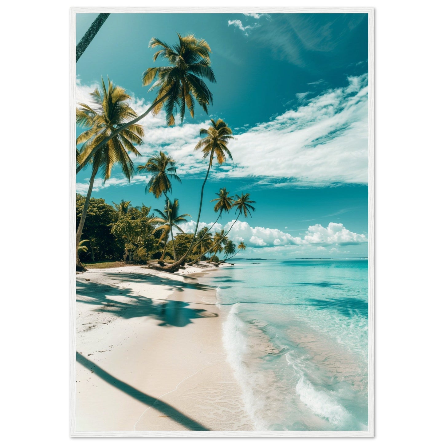 Poster Paysage Plage ( 70x100-cm-Bois-blanc)