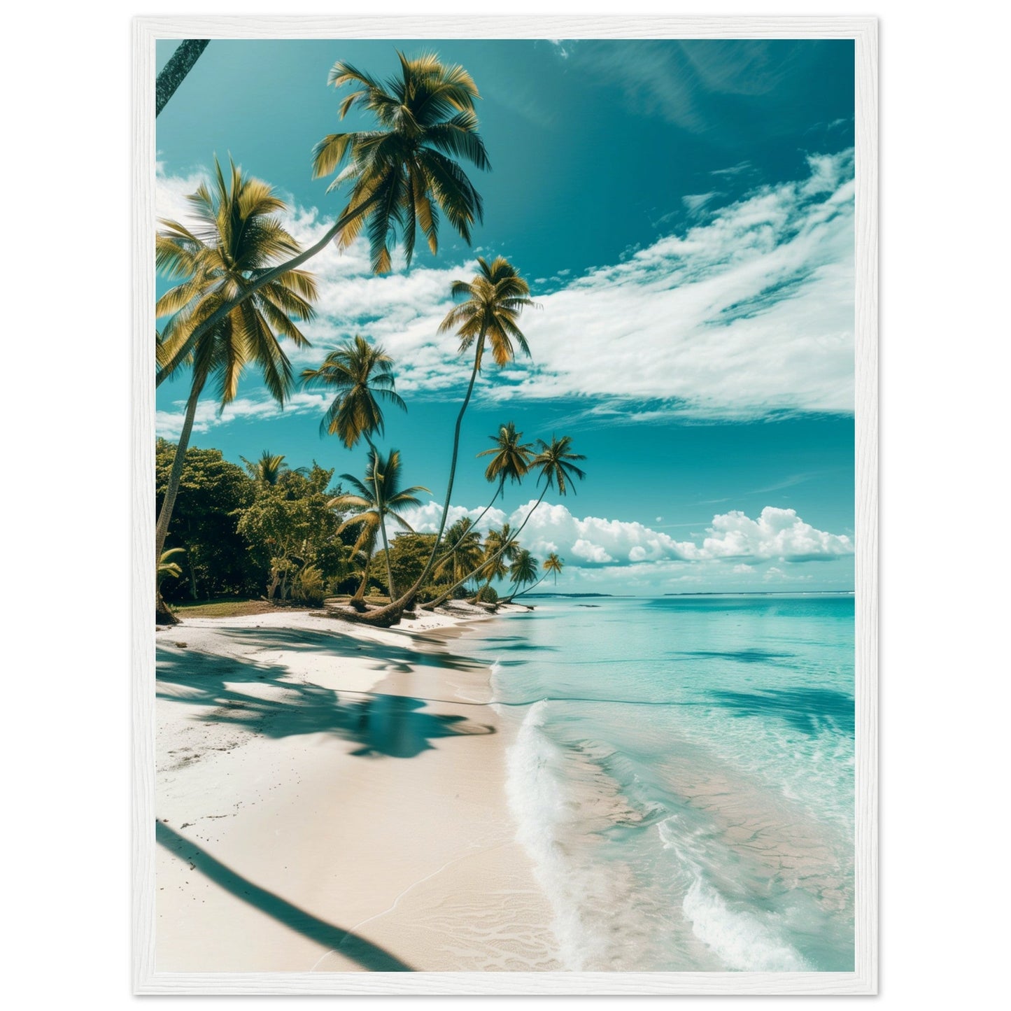 Poster Paysage Plage ( 45x60-cm-Bois-blanc)