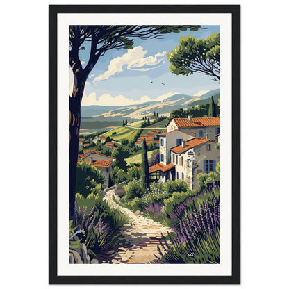 Poster Paysage Provence ( 30x45-cm-Bois-noir)