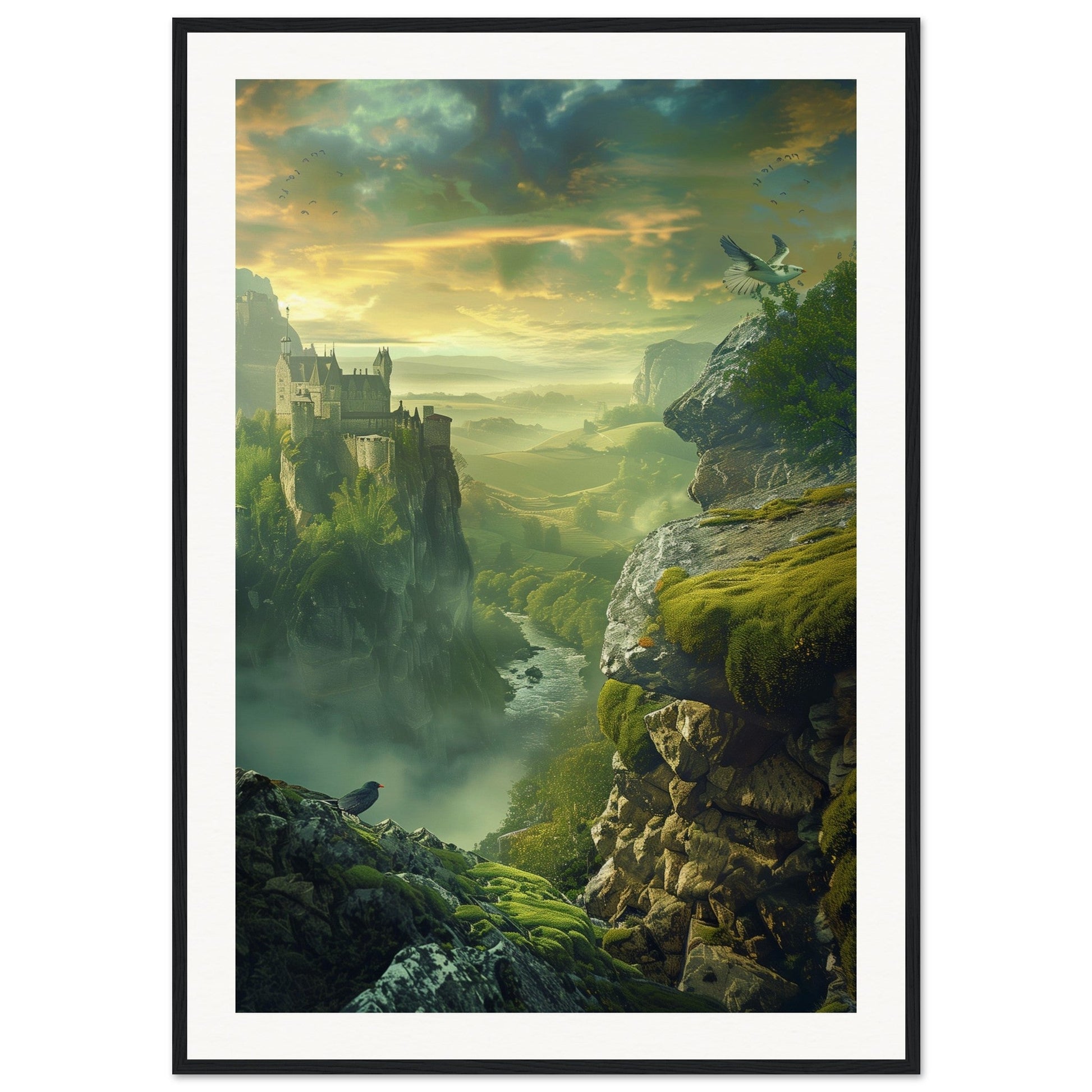 Poster Paysage d'Écosse ( 70x100-cm-Bois-noir)