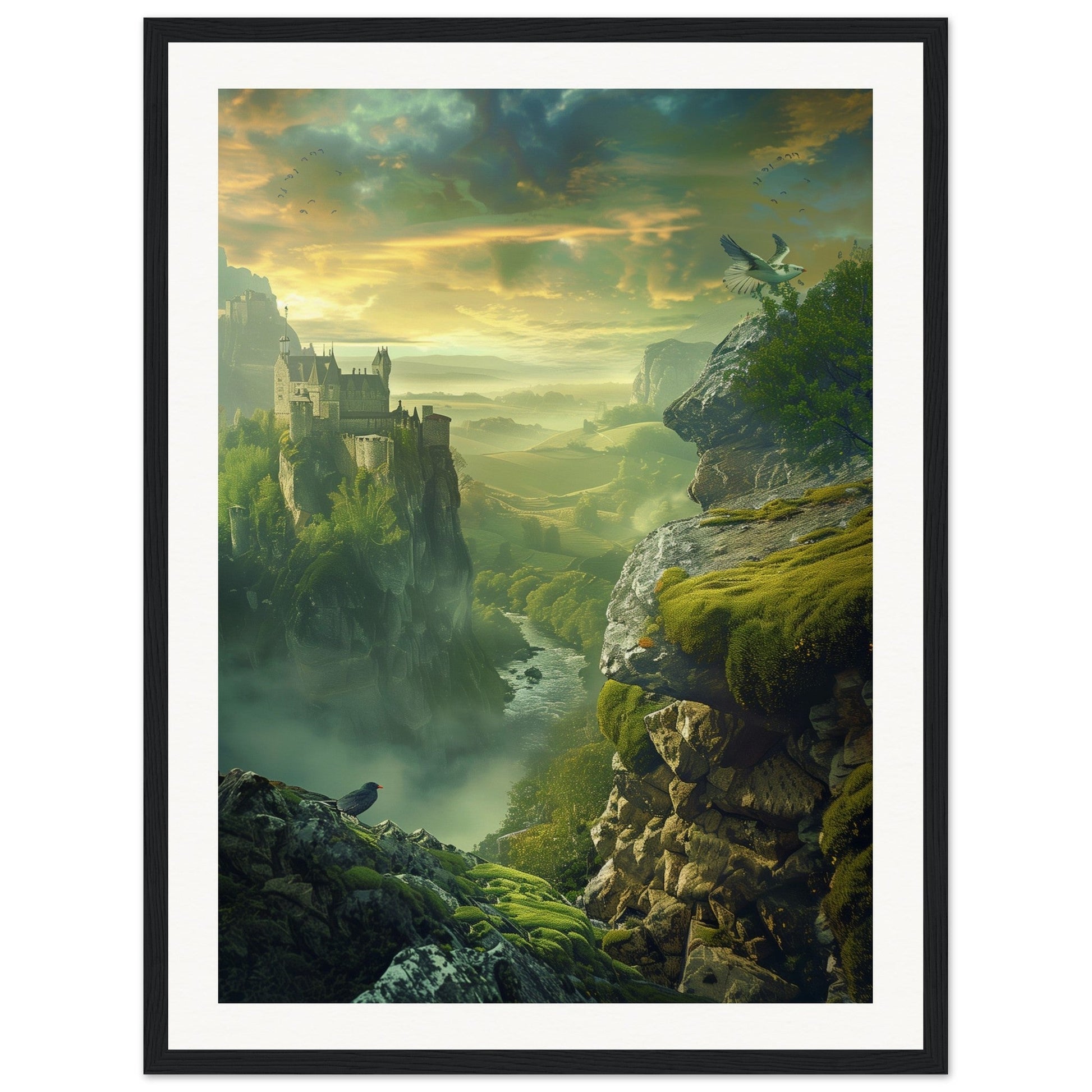 Poster Paysage d'Écosse ( 45x60-cm-Bois-noir)