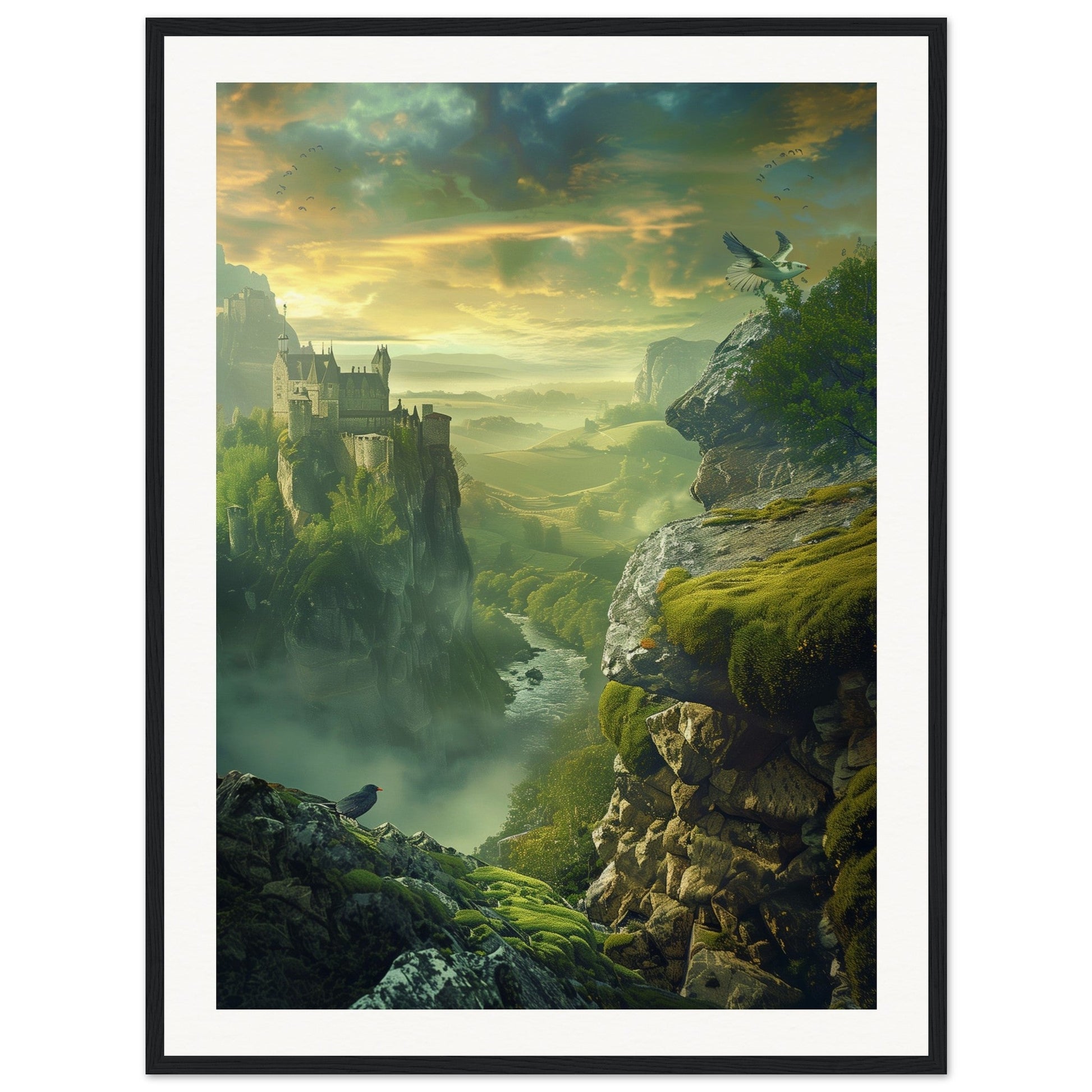 Poster Paysage d'Écosse ( 60x80-cm-Bois-noir)