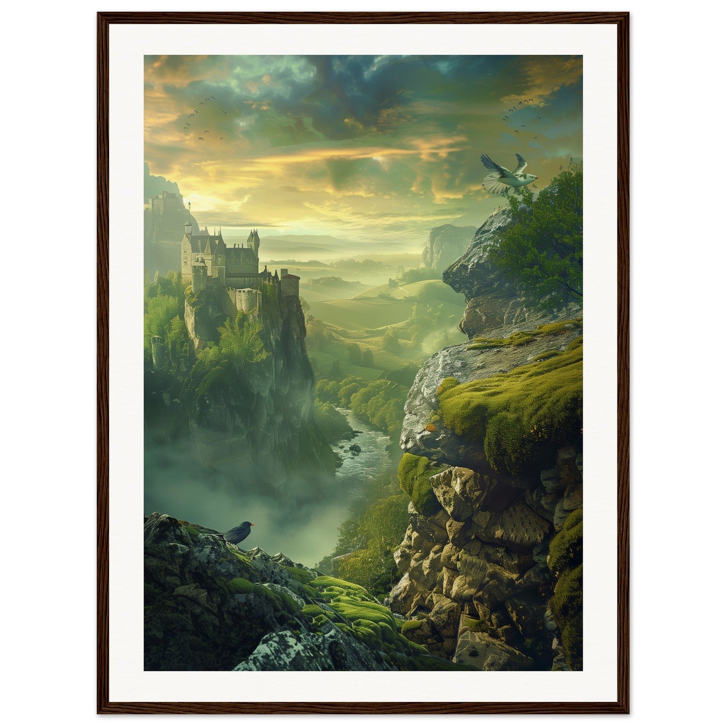 Poster Paysage d'Écosse ( 60x80-cm-Bois-foncé)