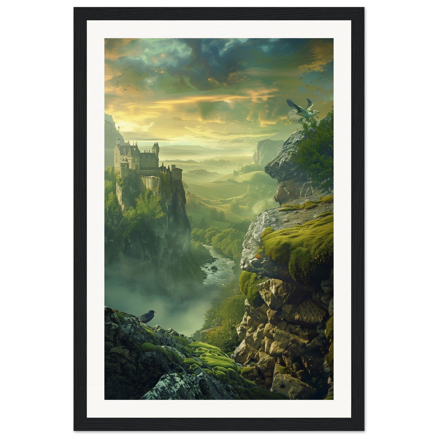 Poster Paysage d'Écosse ( 30x45-cm-Bois-noir)