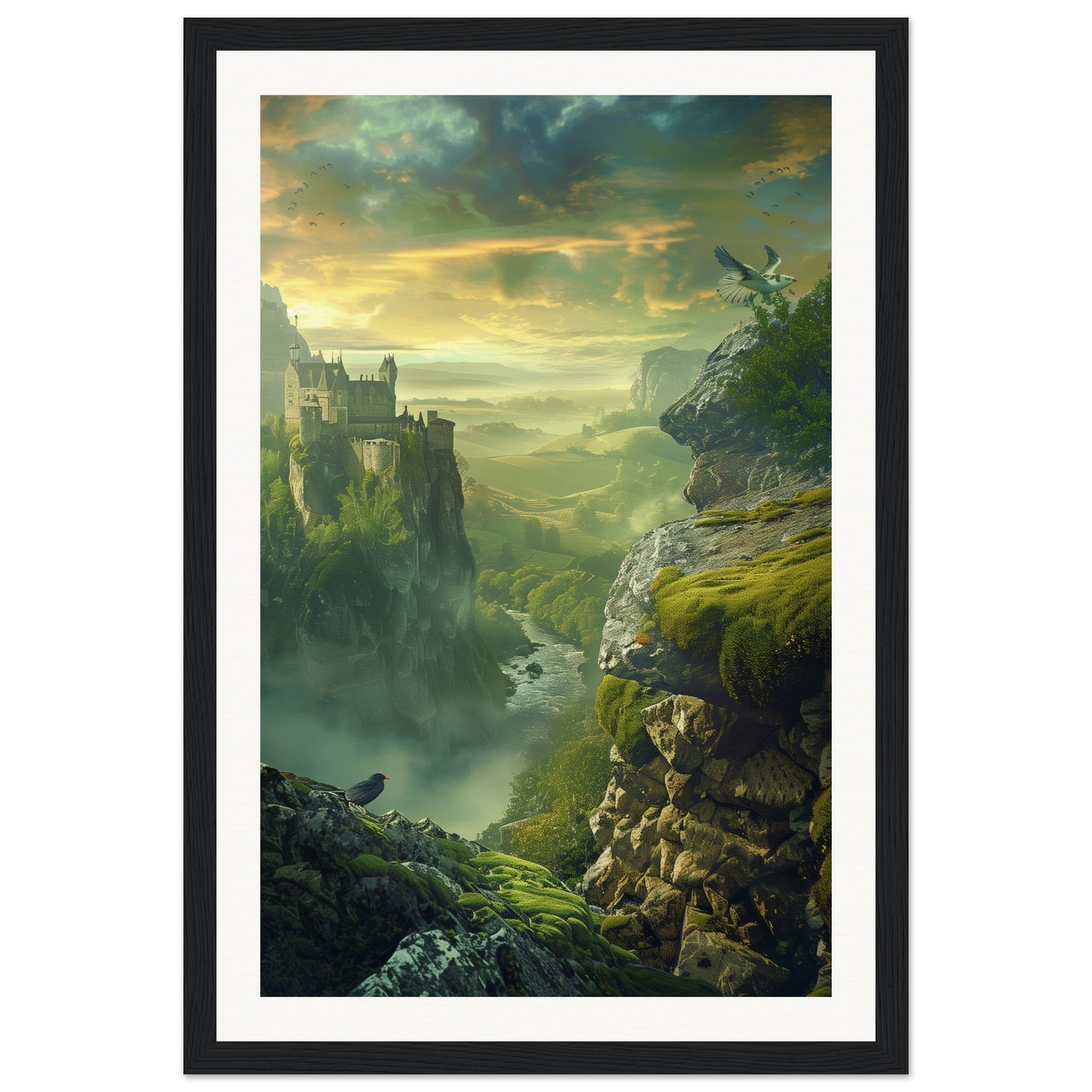 Poster Paysage d'Écosse ( 30x45-cm-Bois-noir)