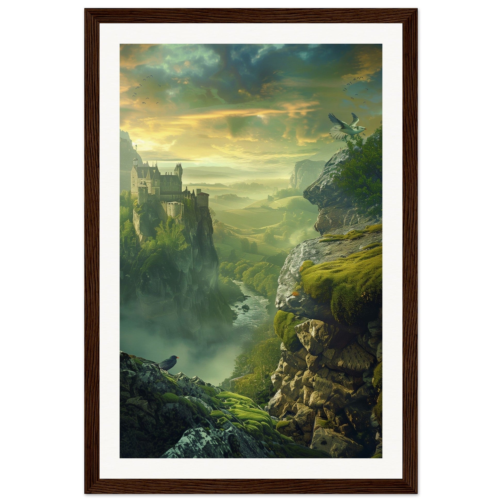 Poster Paysage d'Écosse ( 30x45-cm-Bois-foncé)