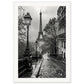 Poster Photo Paris Noir et Blanc ( 70x100-cm-Bois-blanc)