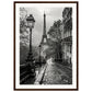 Poster Photo Paris Noir et Blanc ( 50x70-cm-Bois-foncé)