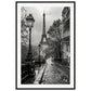 Poster Photo Paris Noir et Blanc ( 60x90-cm-Bois-noir)