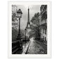 Poster Photo Paris Noir et Blanc ( 45x60-cm-Bois-blanc)