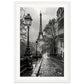 Poster Photo Paris Noir et Blanc ( 30x45-cm-Bois-blanc)