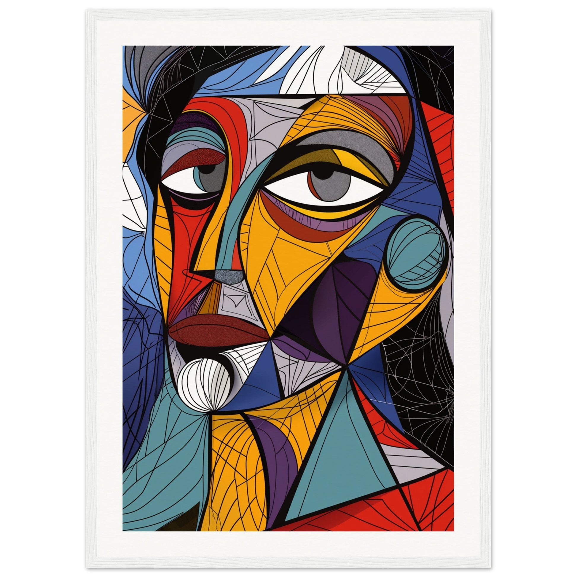 Poster Picasso Art ( 50x70-cm-Bois-blanc)