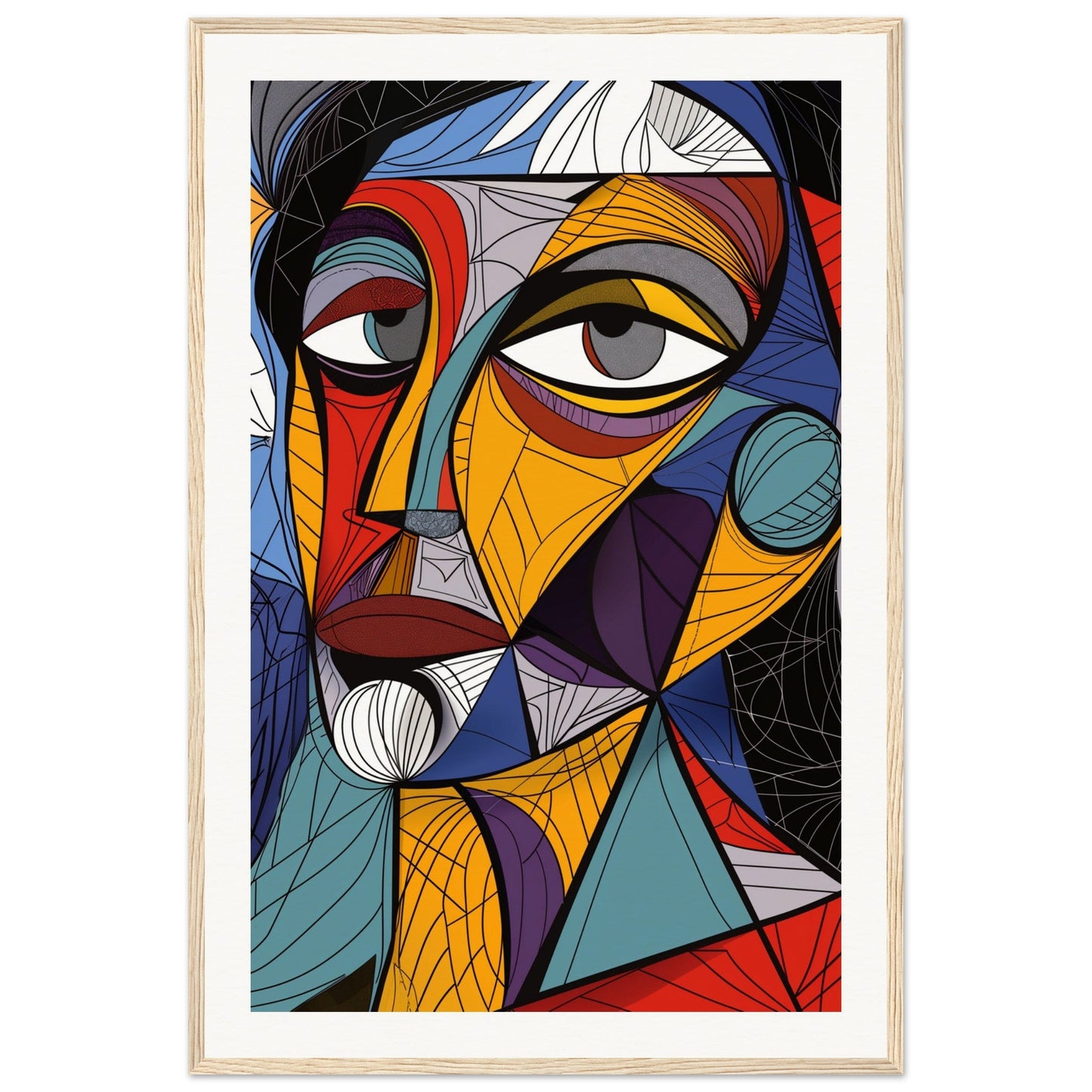 Poster Picasso Art ( 60x90-cm-Bois-clair)