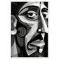 Poster Picasso Noir et Blanc ( 60x90-cm-Bois-blanc)