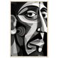 Poster Picasso Noir et Blanc ( 60x90-cm-Bois-clair)