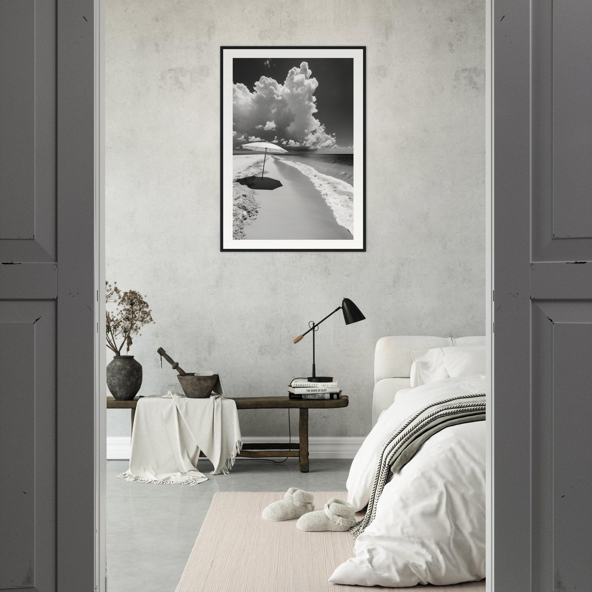 Poster Plage Noir et Blanc ( )