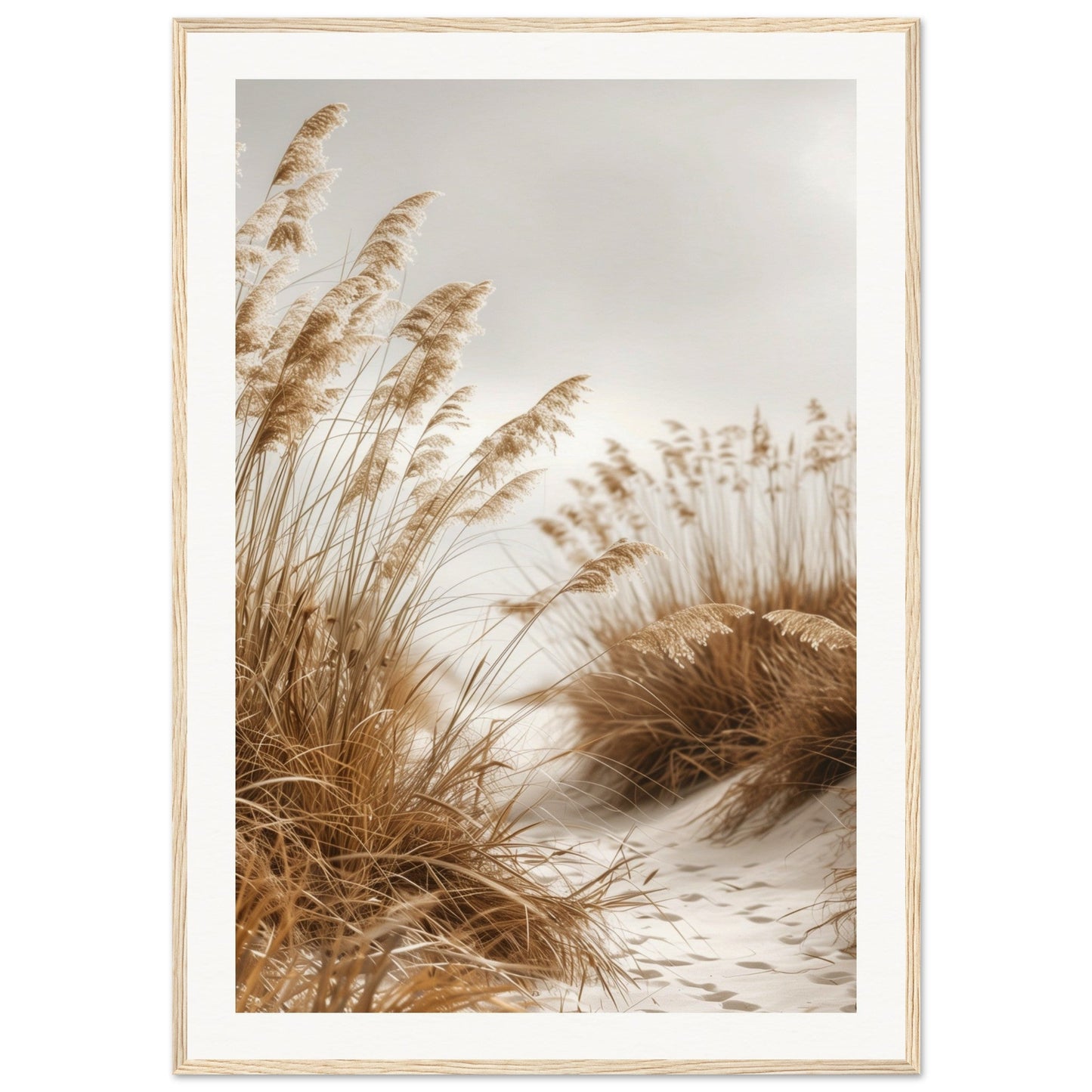 Poster Plage Zen ( 70x100-cm-Bois-clair)