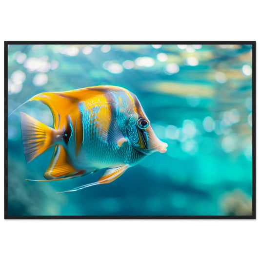 Poster Poisson ( 70x100-cm-Bois-noir)