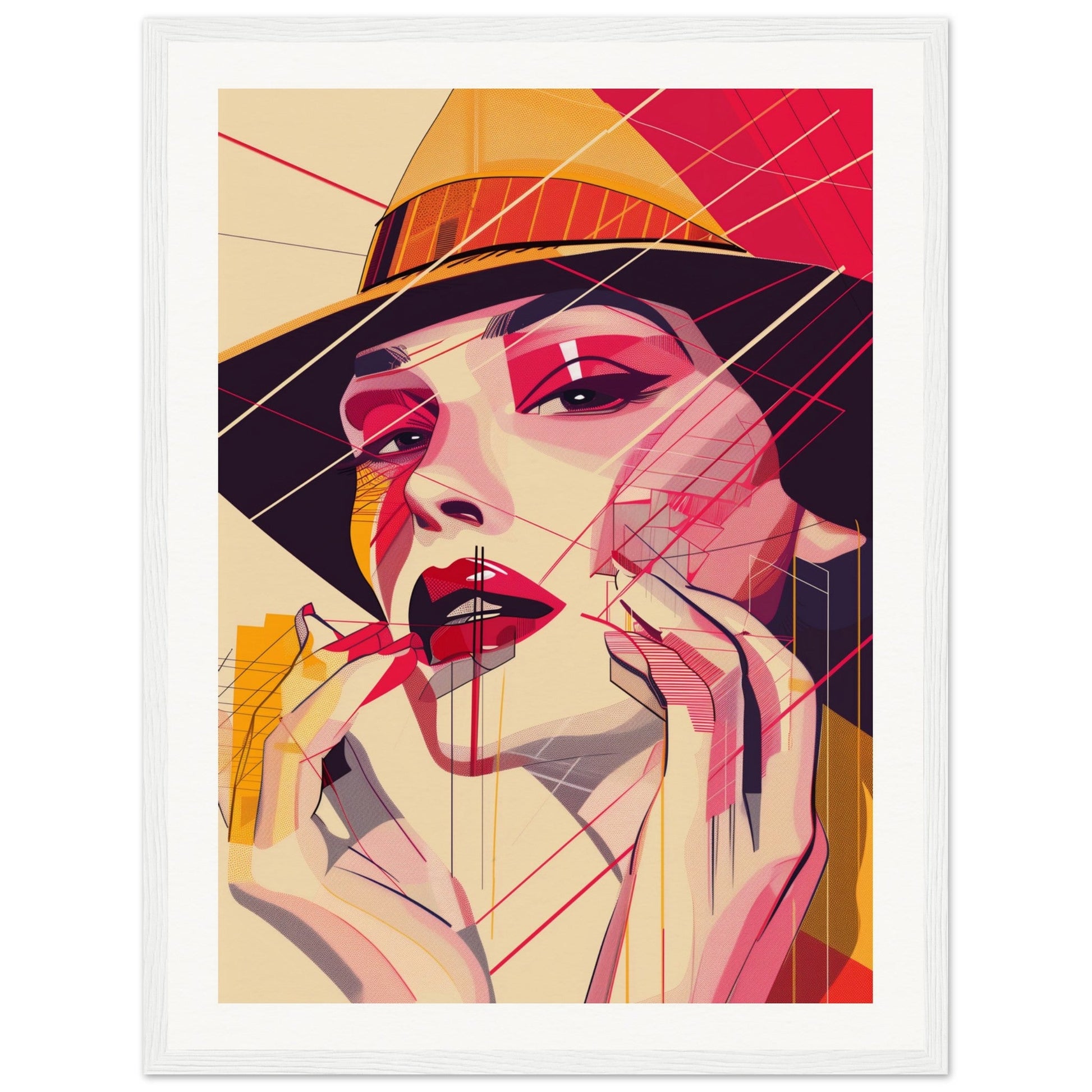 Poster Pop Art Géométrique ( 45x60-cm-Bois-blanc)