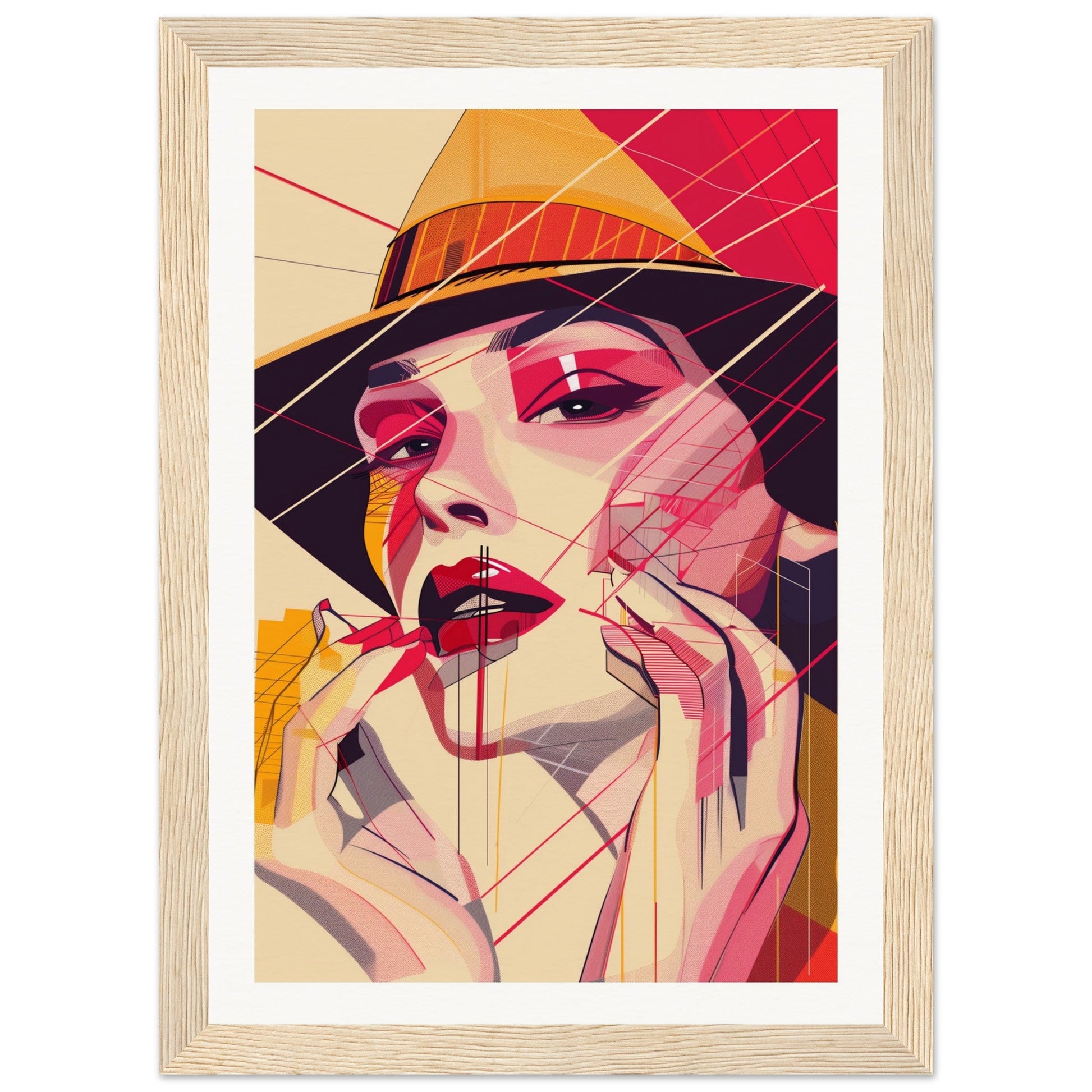 Poster Pop Art Géométrique ( 21x29.7-cm-Bois-clair)