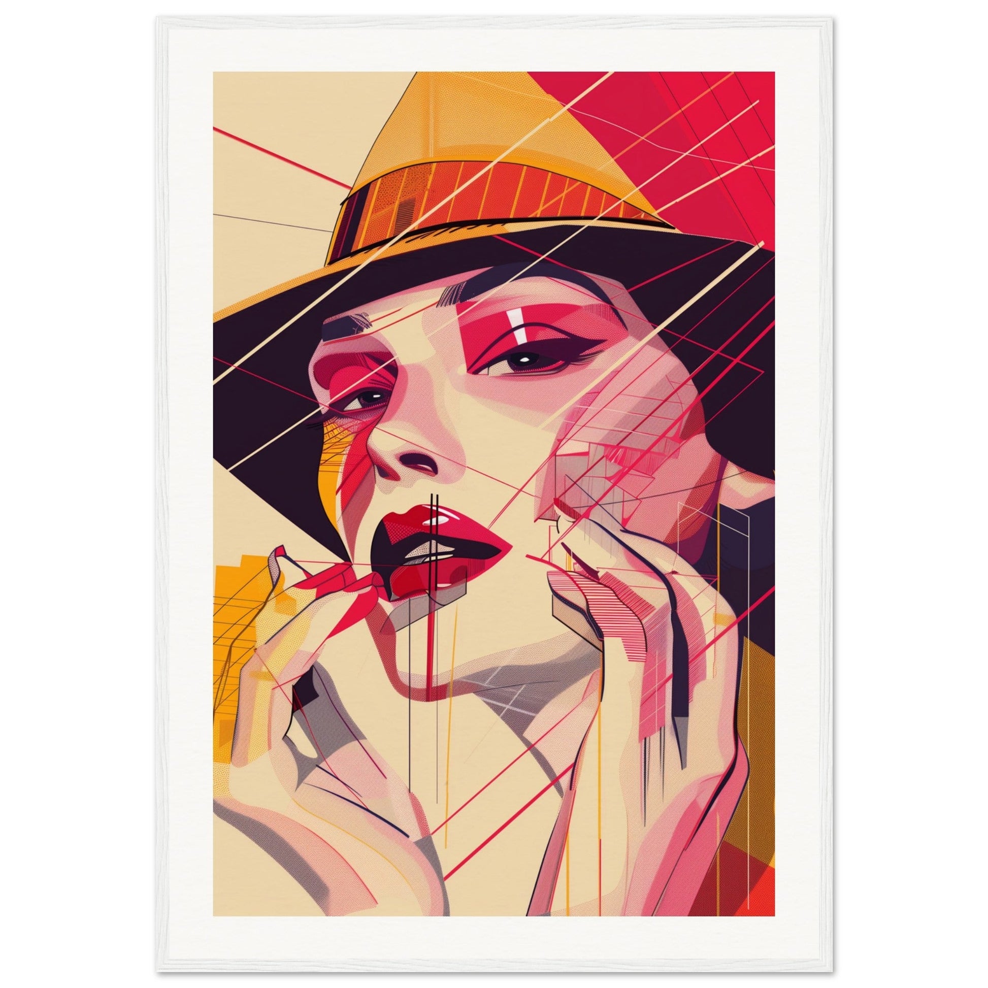 Poster Pop Art Géométrique ( 70x100-cm-Bois-blanc)