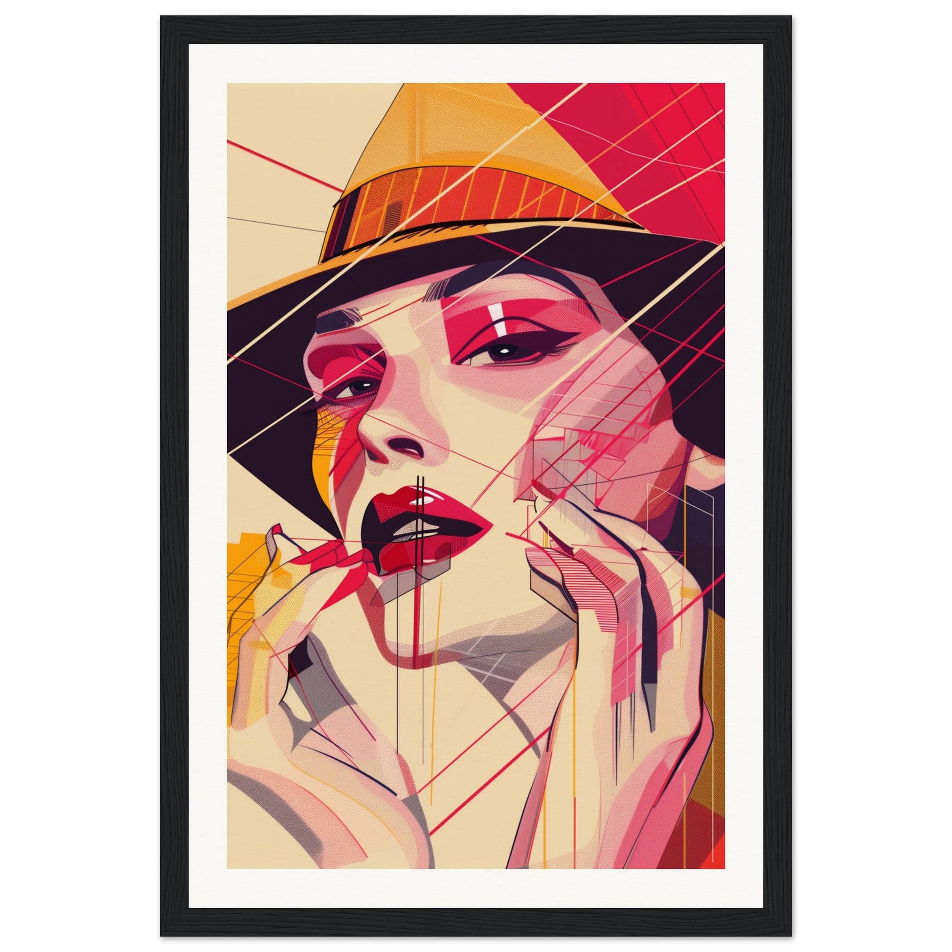 Poster Pop Art Géométrique ( 30x45-cm-Bois-noir)