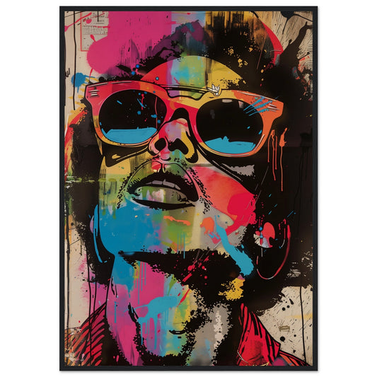 Poster Pop Art Graffiti ( 70x100-cm-Bois-noir)