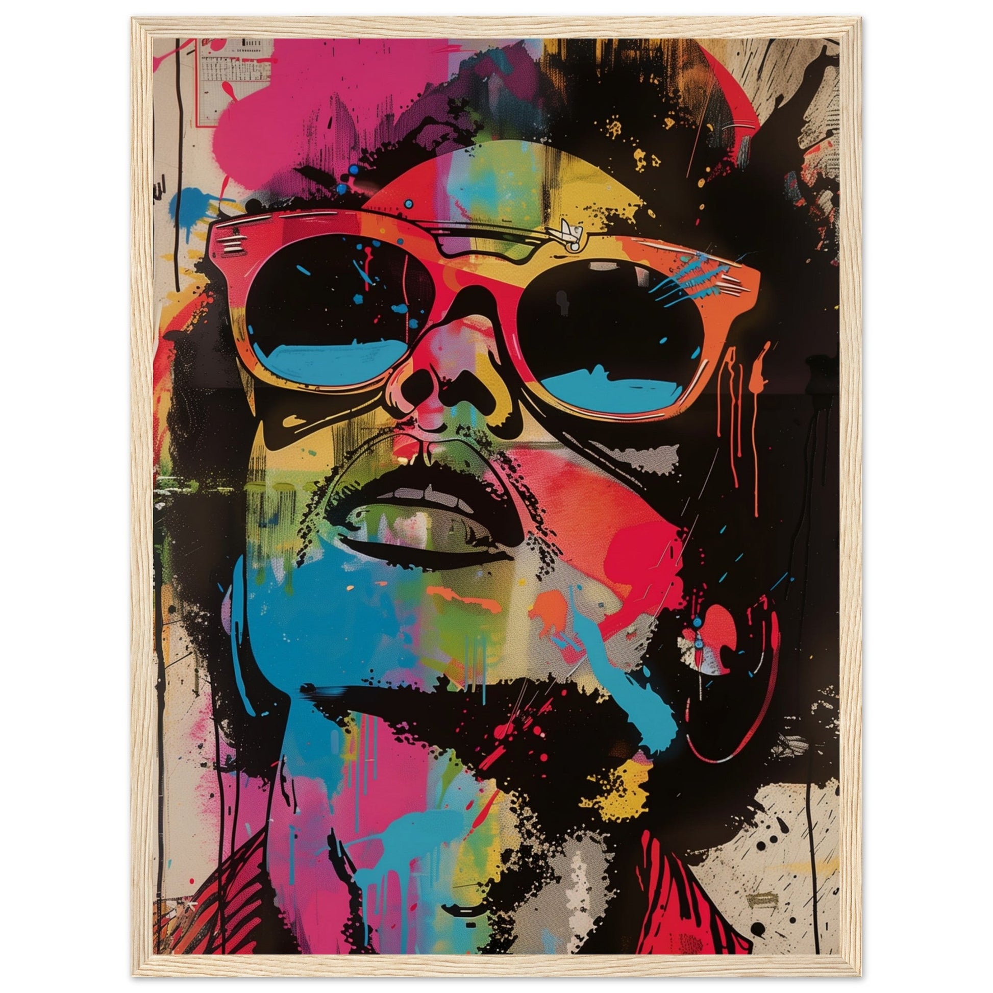 Poster Pop Art Graffiti ( 45x60-cm-Bois-clair)