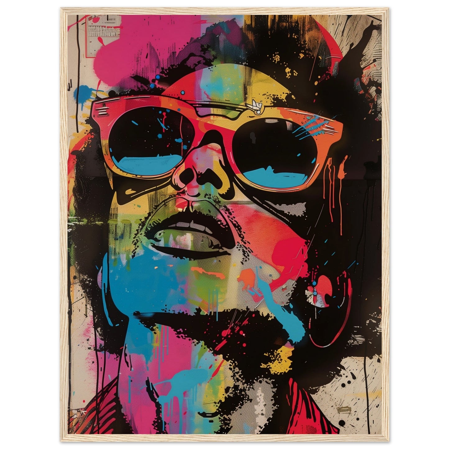 Poster Pop Art Graffiti ( 60x80-cm-Bois-clair)