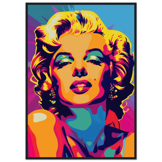 Poster Pop Art Marilyn Monroe ( 70x100-cm-Bois-noir)