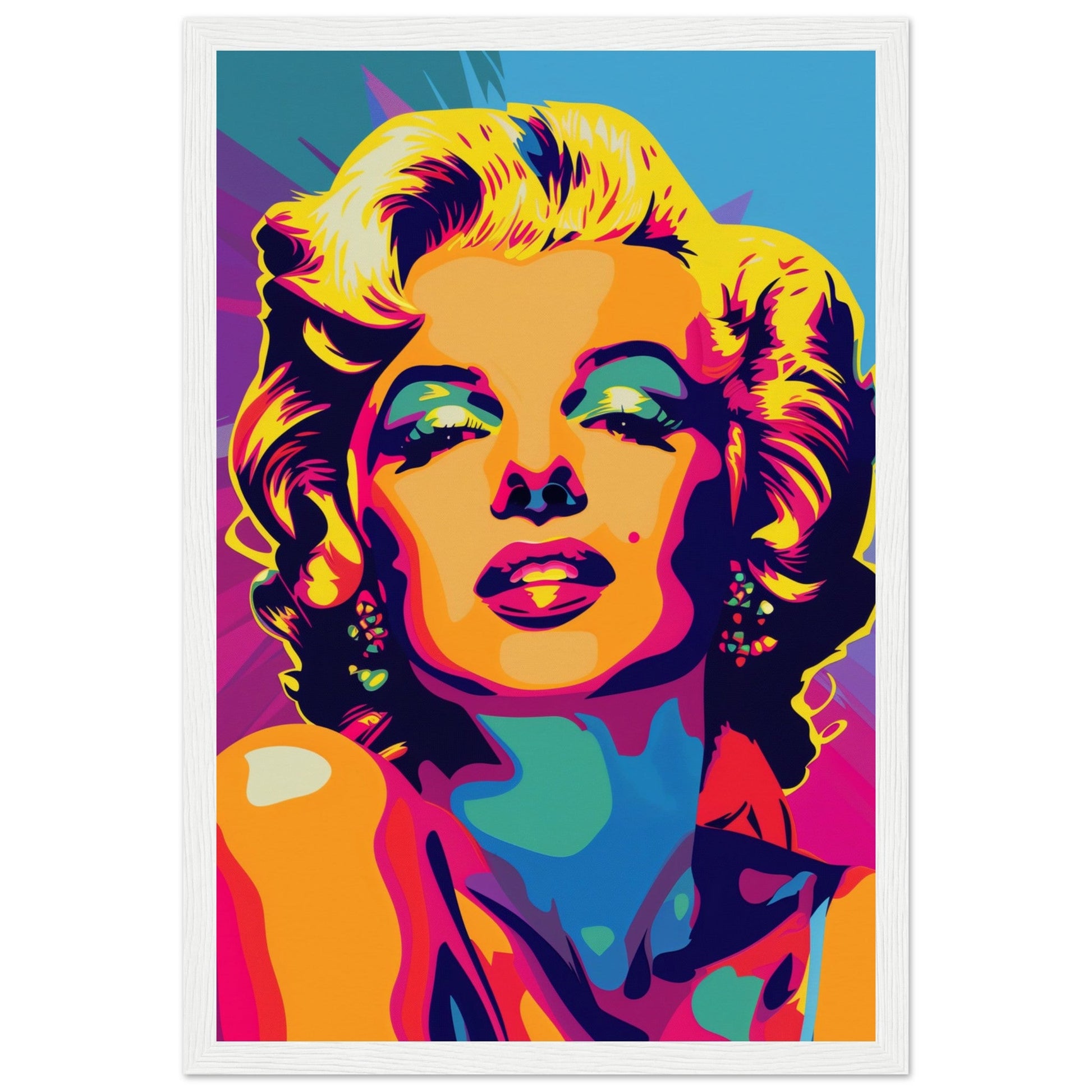 Poster Pop Art Marilyn Monroe ( 30x45-cm-Bois-blanc)