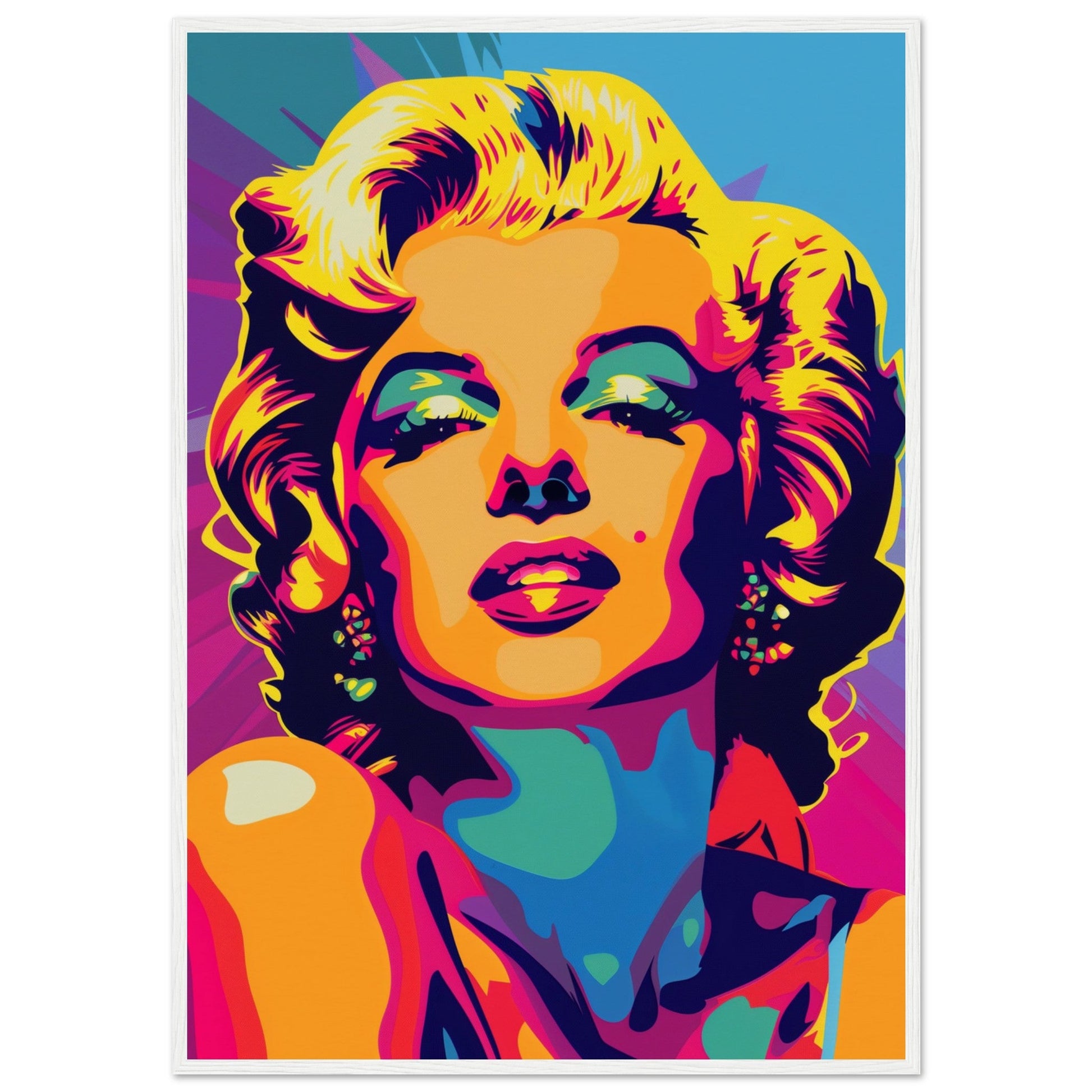 Poster Pop Art Marilyn Monroe ( 70x100-cm-Bois-blanc)